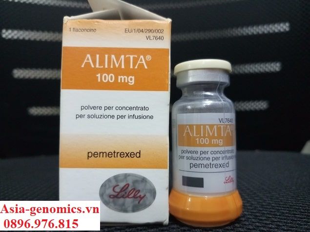Thuốc Alimta 100mg trị ung thư, Hộp 1 lọ